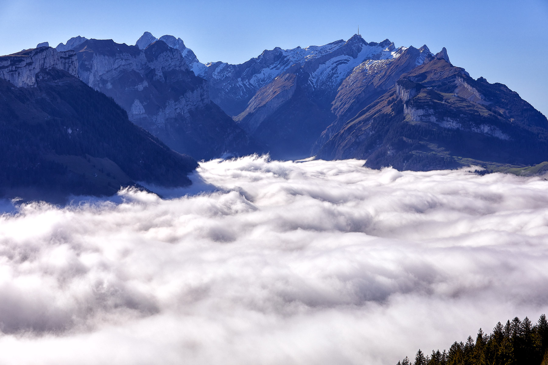 Säntis Nebel Alpstein Appenzell